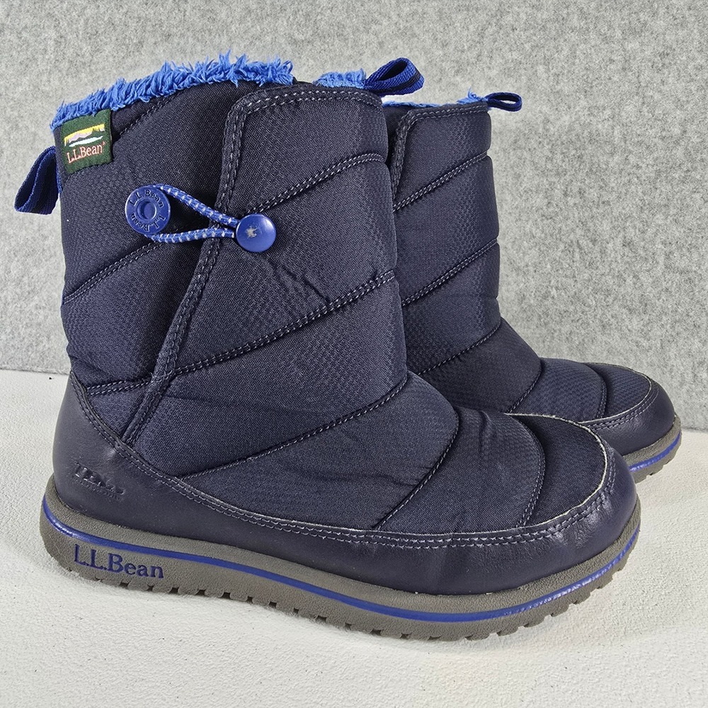 LL Bean Kids Ultralight Primaloft Snow Boots Navy Blue Size 4 505698